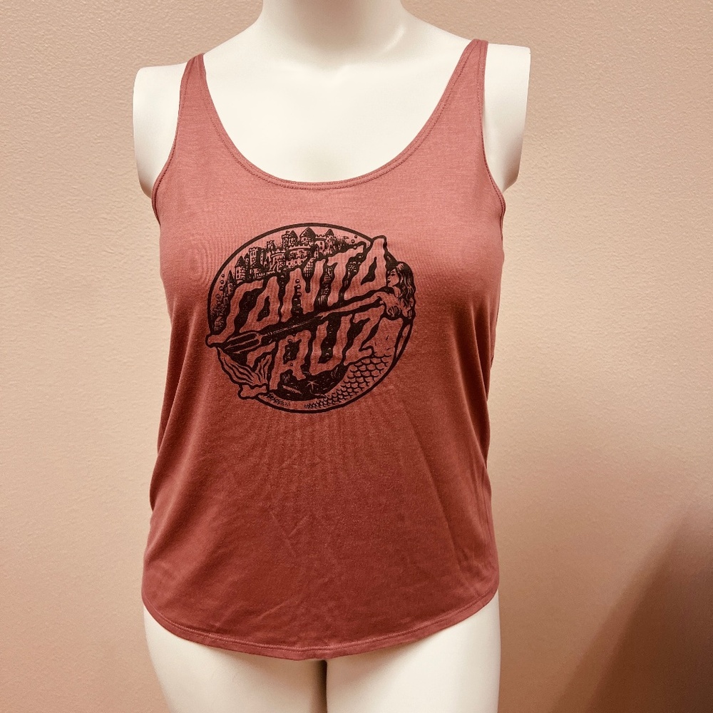 Santa Cruz Skateboards Mermaid Tank Top / Sleeveless Trapeze Shirt | Size Medium